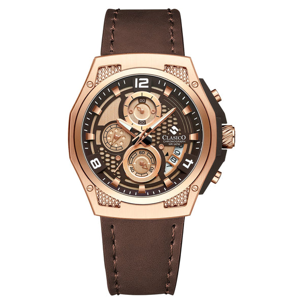 Brown-Rose Gold Dial | Brown Band / 40MM