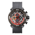 Clasicio Circuit Breaker chronograph watch from the Obsidian Drive Astronova Collection, featuring a complex black and red multi-dial face.