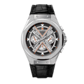 Clasicio Grandeur Dominion luxury watch featuring a bold black 42mm case with gold-tone accents and a sophisticated multi-dial face.