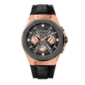 Clasicio Grandeur Majesty luxury watch featuring a 42mm rose gold and silver case with a sophisticated multi-dial face.