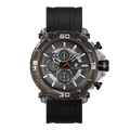 Clasicio Shadow Phantom chronograph watch from the Obsidian Drive Collection, featuring a 42mm all-black multi-dial face with silver accents.