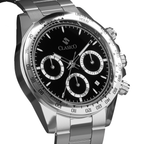 Men's Clasicio Astronova Collection watch, Chrono Shadow edition, black dial and stainless steel chronograph.