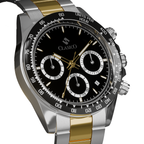 Two-tone premium stainless steel bracelet of the Midnight Steel watch in the Clasicio Astronova Collection.