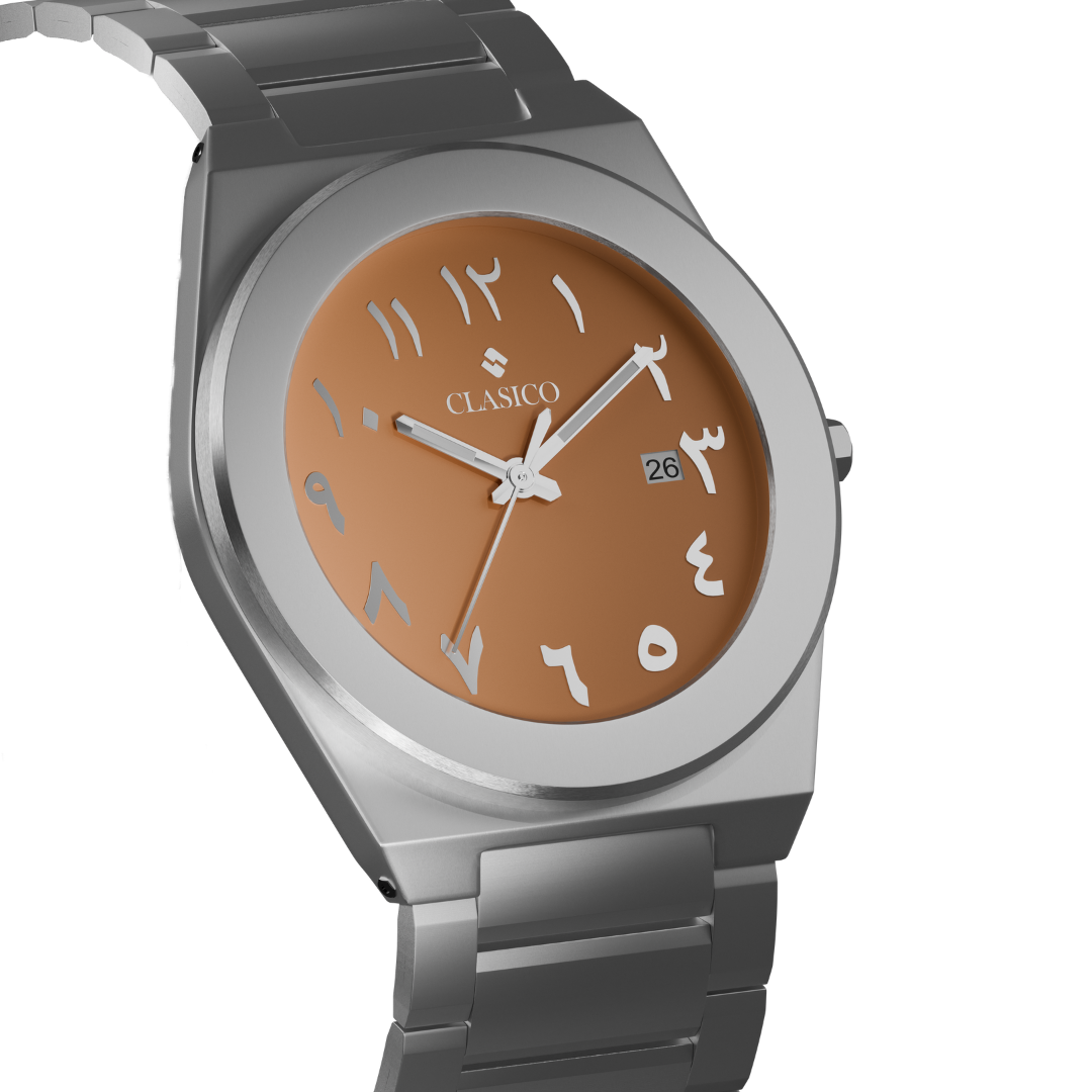 Water-proof Clasicio Safra watch in premium stainless steel with a sophisticated, durable case design.